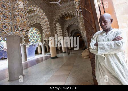 TOUBA, Sept. 16, 2014 -- Photo taken on Sept. 16, 2014 shows the Great Mosque of Touba under renovation in Touba, the holy city of Senegal. Senegalese began to prepare for the Eid al-Adha, known as Tabaski in the local language of Wolof, which is supposed to fall on Oct. 5 or 6 this year in Senegal. ) SENEGAL-TOUBA-GREAT MOSQUE-RENOVATION LixJing PUBLICATIONxNOTxINxCHN   Touba Sept 16 2014 Photo Taken ON Sept 16 2014 Shows The Great Mosque of Touba Under Renovation in Touba The Holy City of Senegal Senegalese began to prepare for The Oath Al Adha known As  in The Local Language of Wolof Which Stock Photo