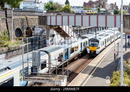 Trains at Kentish Town overground railway station, London, UK Stock Photo