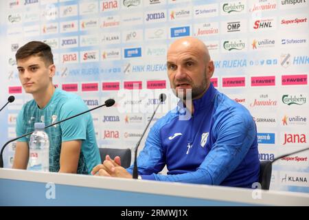 Rijeka, Croatia. 30th Aug, 2023. Players of HNK Rijeka during the training  session at HNK Rijeka Stadium in Rijeka, Croatia, on August 30, 2023. ahead  of the UEFA Conference League playoff 2nd