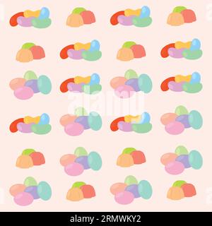 Colored seamless pattern background with bean candies Vector Stock Vector