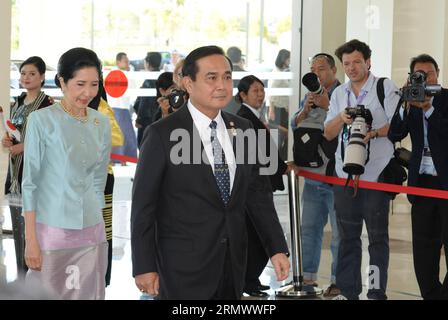 (141112) -- NAY PYI TAW, Nov. 12, 2014 -- Thai Prime Minister Prayuth Chan-ocha arrives to attend the opening ceremony of the 25th ASEAN Summit at the Myanmar International Convention Center in Nay Pyi Taw Nov. 12, 2014. The 25th ASEAN summit kicked off here on Wednesday with the theme of Moving Forward in Unity to a Peaceful and Prosperous Community . ) MYANMAR-NAY PYI TAW-ASEAN SUMMIT-OPENING CEREMONY MaxPing PUBLICATIONxNOTxINxCHN   Nay Pyi Taw Nov 12 2014 Thai Prime Ministers Prayuth Chan OCHA arrives to attend The Opening Ceremony of The 25th Asean Summit AT The Myanmar International Conv Stock Photo