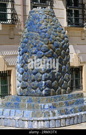 Vienna, Austria - July 11, 2015: Lapis Lazuli Blue Fountain Landmark in Capital City Summer Day. Stock Photo