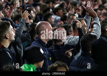 Fans react during the Carabao Cup Second Round match between Fulham and Tottenham Hotspur at Craven Cottage, London on Tuesday 29th August 2023. (Photo: Tom West | MI News) Credit: MI News & Sport /Alamy Live News Stock Photo