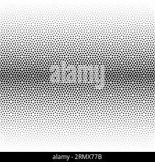 Geometric pattern of black rhombs on a white background.Seamless in one direction.Option with an AVERAGE fadeout. Stock Vector
