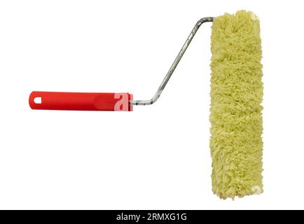 Paint roller for painting on a white background. Repair. Roller Stock Photo