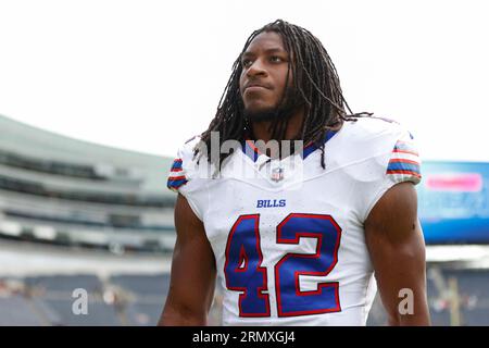 Buffalo Bills linebacker Dorian Williams (42) in action during an NFL  pre-season football game against the Indianapolis Colts, Saturday, Aug. 12,  2023, in Orchard Park, N.Y. (AP Photo/Gary McCullough Stock Photo - Alamy