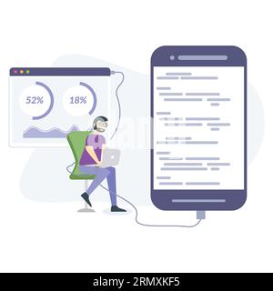 code testing illustration useable for both ios and web Stock Vector