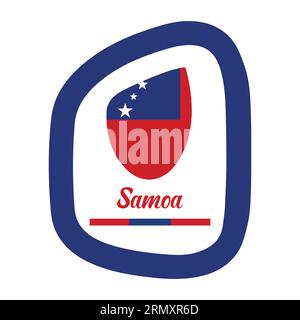 Samoa Flag with Frame Vector Illustration Abstract Editable image Stock Vector