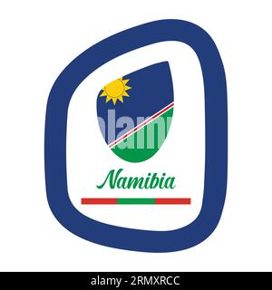 Namibia Flag with Frame Vector Illustration Abstract Editable image Stock Vector