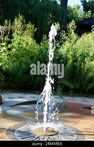 A fountain at the Hershey children's garden at Cleveland Botanical Garden, Cleveland, Ohio Stock Photo