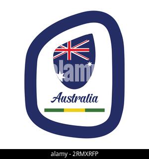 Australia Flag with Abstract Logo Frame, Vector Illustration Abstract Editable image Stock Vector