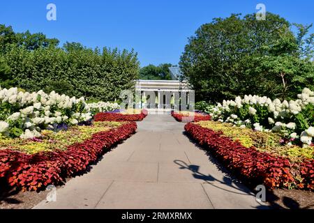 Terrace Alleé at Cleveland Botanical Gardens, Cleveland, Ohio Stock Photo