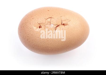 Broken Chicken egg isolated on white background Stock Photo
