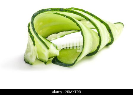 Fresh cut cucumber isolated on white background Stock Photo