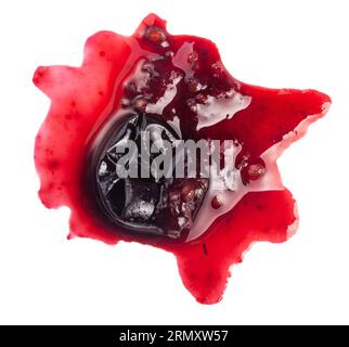 Smashed black currant berries isolated on white background Stock Photo