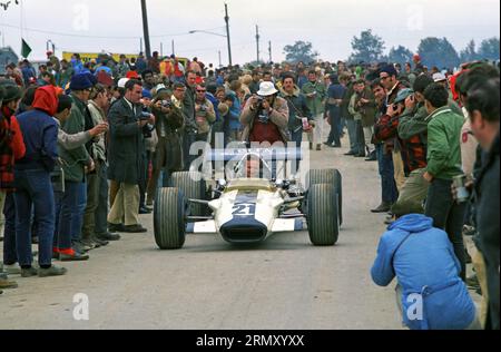 Lotus 49B of Pete Lovely at the 1969 United States Formula 1 Grand Prix at the Watkins Glen Race Course in Watkins Glen New York on October 3-5, 1969, started 16th, DNF Stock Photo