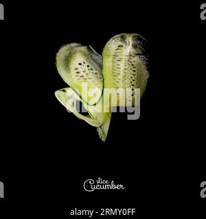 Cucumber slice isolated on black background Stock Photo
