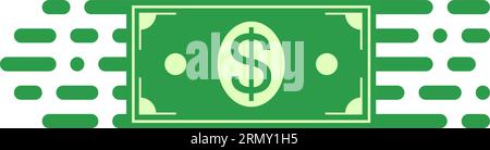 Logo fast transfer money dollar bill quick motion rapid transfer Stock Vector