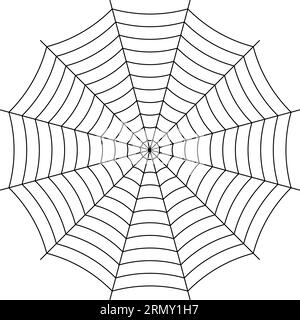 Cobweb background black interwoven threads spider symmetrical spider web Halloween Stock Vector