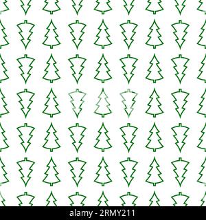 Christmas trees seamless pattern wallpaper background gift wrapping new year Stock Vector
