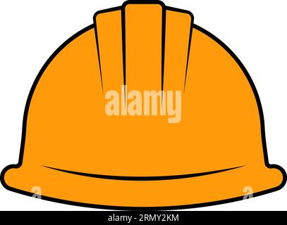 Orange construction helmet casque hat for head protection Stock Vector