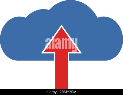 Upload cloud icon cloud computing ftp symbol sign Stock Vector