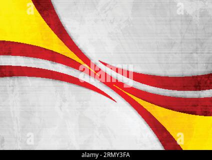 Grunge wavy corporate red and orange texture background. Vector illustration Stock Vector