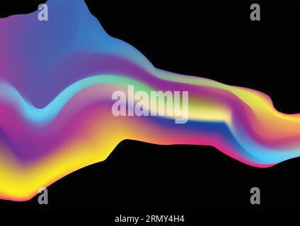 Colorful liquid holographic wave abstract background. Vector design Stock Vector