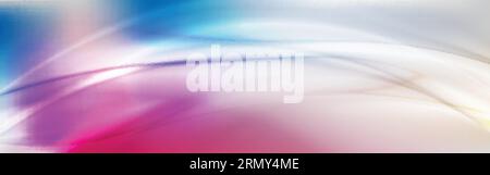 Colorful holographic blurred waves abstract banner. Vector background Stock Vector