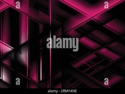 Dark purple glowing glossy polygonal abstract background. Vector design Stock Vector