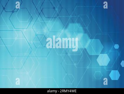 Abstract technology background with hexagons. Vector geometric design Stock Vector