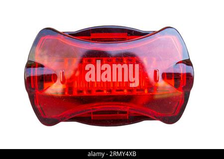 Safety lights for bicycle on white background Stock Photo