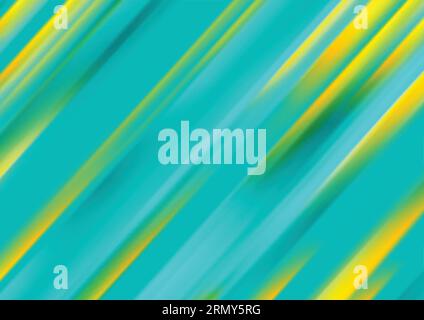 Turquoise and yellow smooth stripes abstract background. Vector design Stock Vector