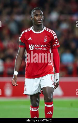 Moussa Niakhaté #19 of Nottingham Forest arrives ahead of the Carabao ...