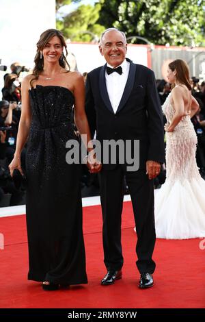 August 30, 2023, Venice, Veneto, Italy: GIULIA ROSMARINI and ALBERTO BARBERA attend the red carpet of the Opening Ceremony of the 80th Venice Film Festival in Lido di Venezia, Italy (Credit Image: © Mickael Chavet/ZUMA Press Wire) EDITORIAL USAGE ONLY! Not for Commercial USAGE! Stock Photo