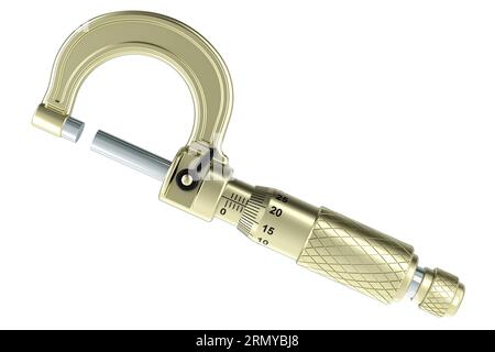Micrometer screw gauge. 3D rendering isolated on white background Stock ...