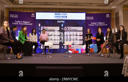 Kolkata, India. 30th Aug, 2023. Women participants from the left