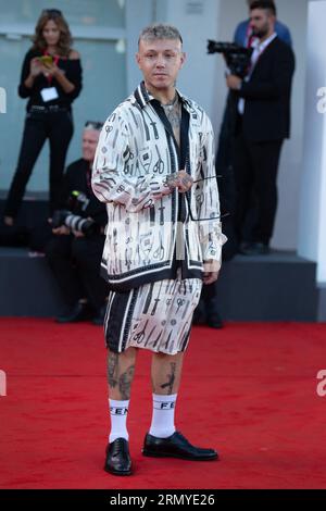 Paris, France. 30th Aug, 2023. Lazza attending the Comandante Premiere and Opening of the 80th Venice Film Festival (Mostra) in Venice, Italy on August 30, 2023. Photo by Aurore Marechal/ABACAPRESS.COM Credit: Abaca Press/Alamy Live News Stock Photo