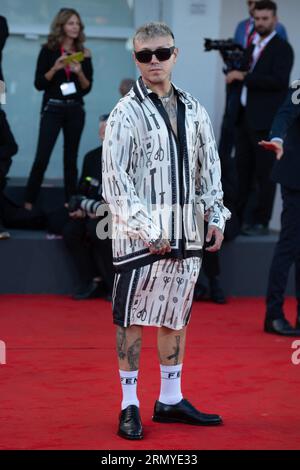 Paris, France. 30th Aug, 2023. Lazza attending the Comandante Premiere and Opening of the 80th Venice Film Festival (Mostra) in Venice, Italy on August 30, 2023. Photo by Aurore Marechal/ABACAPRESS.COM Credit: Abaca Press/Alamy Live News Stock Photo