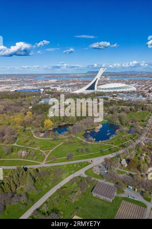 Aerial view of Montreal from Botanical garden Stock Photo