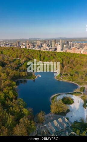 Aerial view of Montreal from Botanical garden Stock Photo