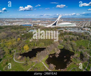 Aerial view of Montreal from Botanical garden Stock Photo