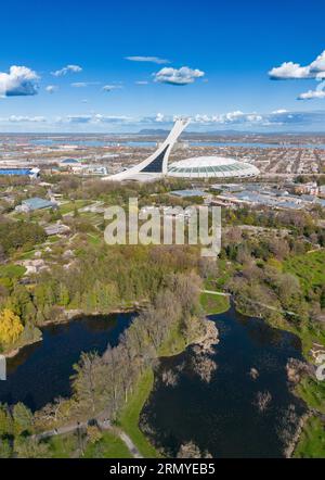 Aerial view of Montreal from Botanical garden Stock Photo