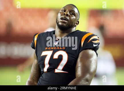 Cincinnati Bengals defensive end Cam Sample (96) lines up on defense during  an NFL football game against the Arizona Cardinals, Friday, Aug. 12, 2022,  in Cincinnati. (AP Photo/Zach Bolinger Stock Photo - Alamy