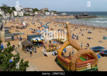 Broadstairs is a coastal town on the Isle of Thanet in the Thanet district of east Kent, England, about 80 miles east of London Stock Photo