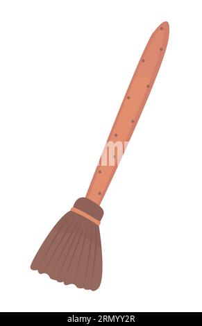 Cute broom for cleaning home, vector color illustration Stock Vector