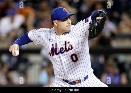 New York Mets pitcher Adam Ottavino reacts during the seventh inning of a  baseball game against the Milwaukee Brewers on Monday, June 26, 2023, in  New York. (AP Photo/Adam Hunger Stock Photo 