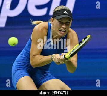 New York, United States. 30th Aug, 2023. US Open Flushing Meadows 30//08/2023 Day 3 Caroline Wozniacki (DEN) second round match Credit: Roger Parker/Alamy Live News Stock Photo