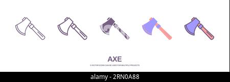 ax tool icon design vector template. axe icon illustration isolated on white background. vector illustration. Stock Vector