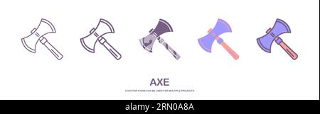ax tool icon design vector template. axe icon illustration isolated on white background. vector illustration. Stock Vector